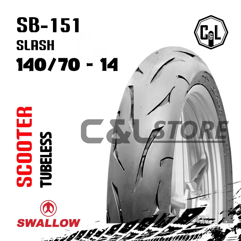 BAN LUAR MOTOR SWALLOW 140/70-14 RING 14 SB-151 SLASH TUBELESS