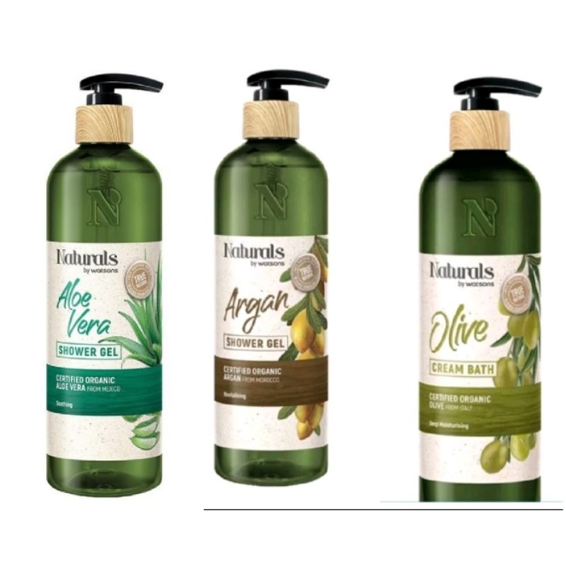 [SALE] Naturals by Watsons Cream Bath 490ml / Cream Gel 490ml  - Argan / Olive - exp 2024