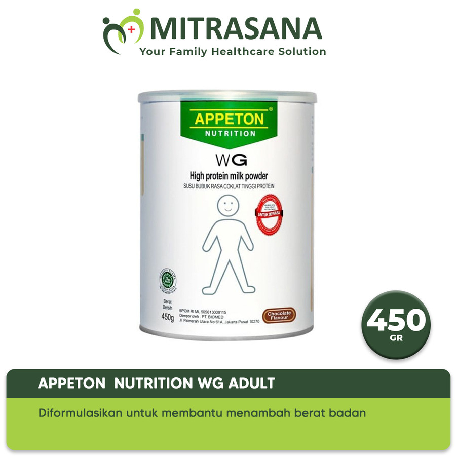 

Appeton WG Adult Coklat/Vanilla 450 Gr - Susu Penambah Berat Badan