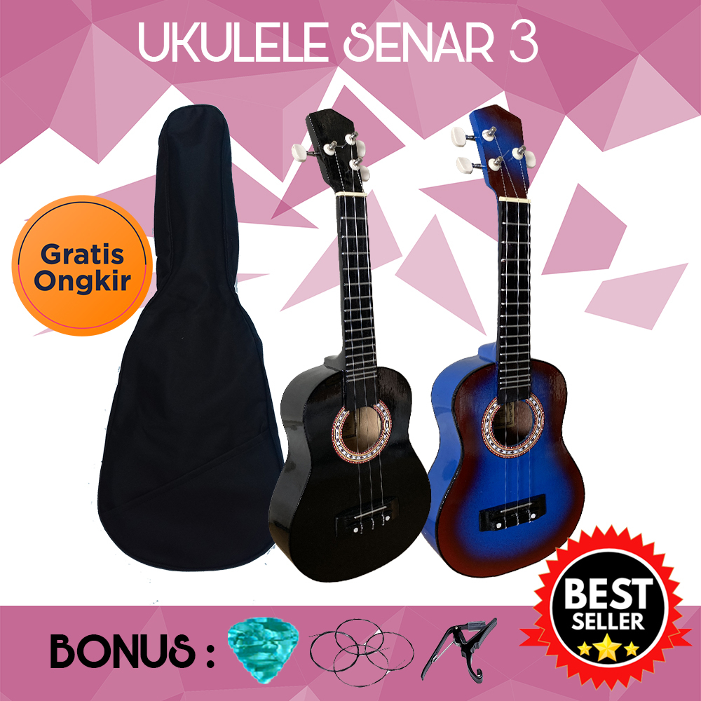 Ukulele Soprano Senar 3 Bonus Lengkap