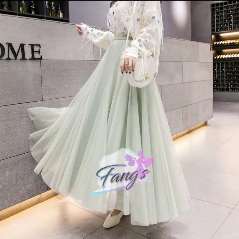 FW R597 Rok Tutu Import | Rok Tutu Panjang Import | Tile Maxi Skirt Import