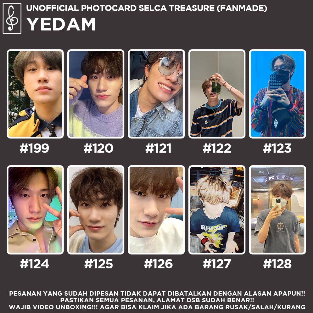 [SELCA TREASURE] YEDAM BOYFRIEND MATERIAL PHOTOCARD  UNOFFICIAL