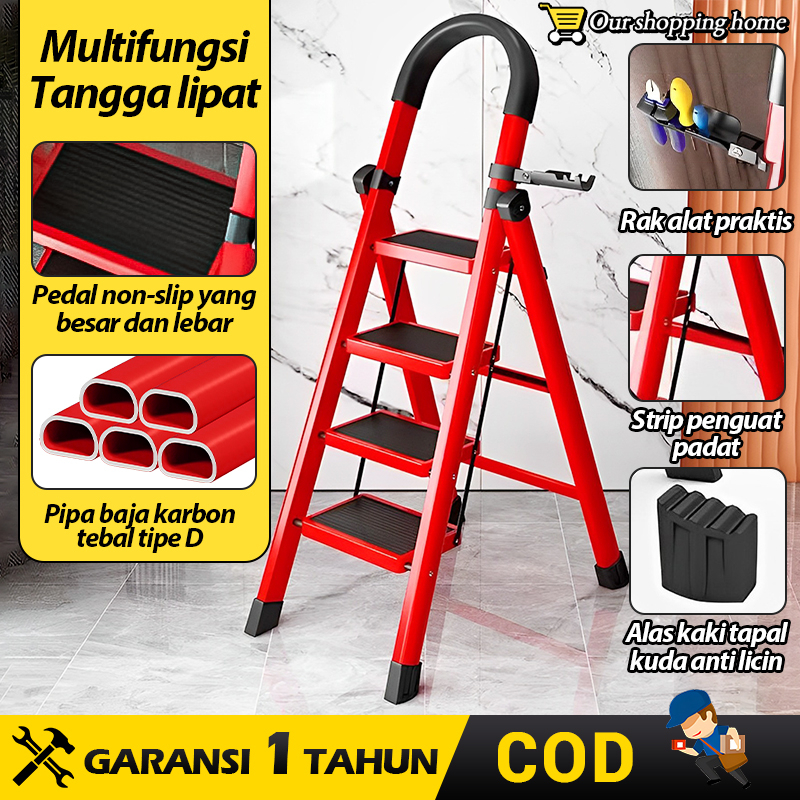 Tangga Rumah Lipat / tangga rumah 3-6 step kuat dan kokoh / Household Ladder Tangga Rumah 6 Step