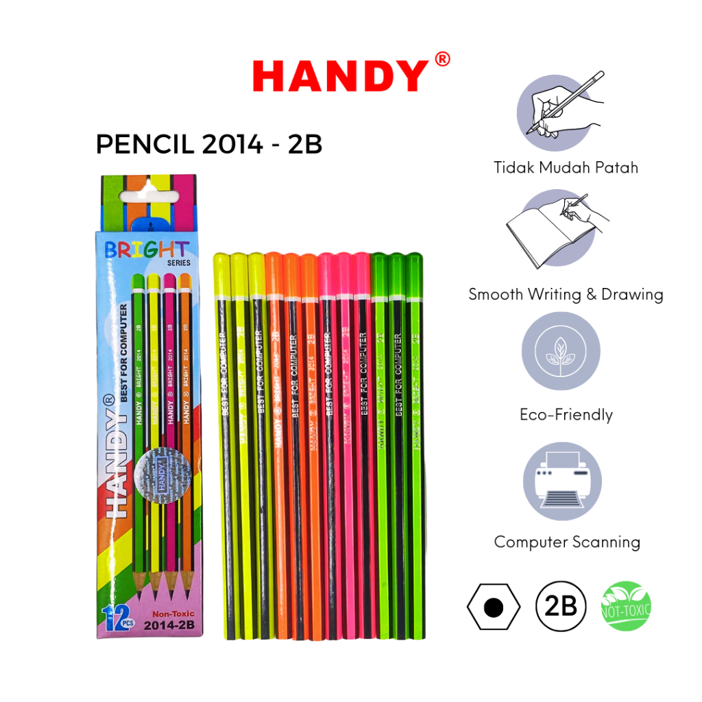 

HANDY Pensil Sketch 2B 2014 Isi 12 Pcs