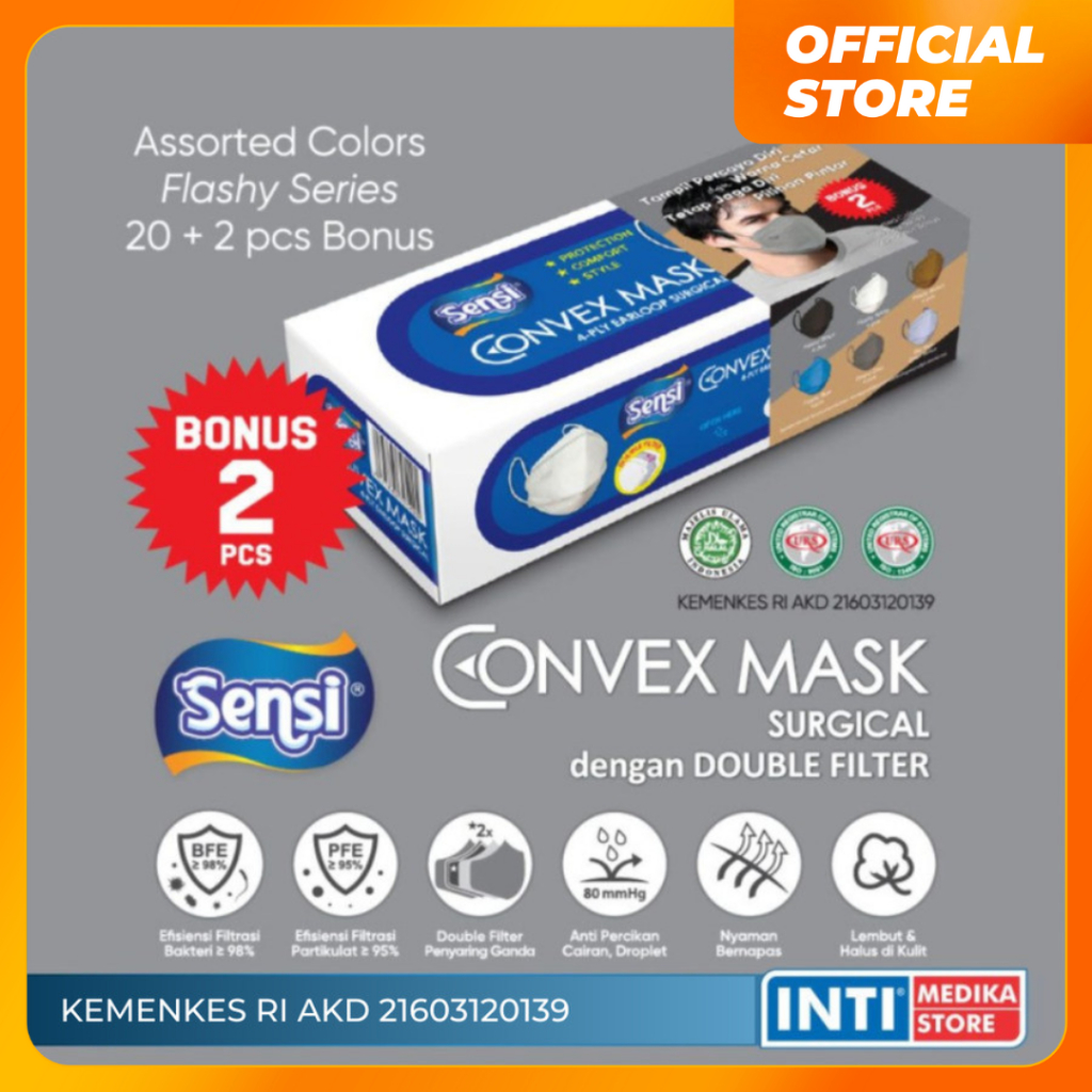 SENSI - Convex Mask 4 Ply FLASHY SERIES | Masker Sensi Earloop MIX