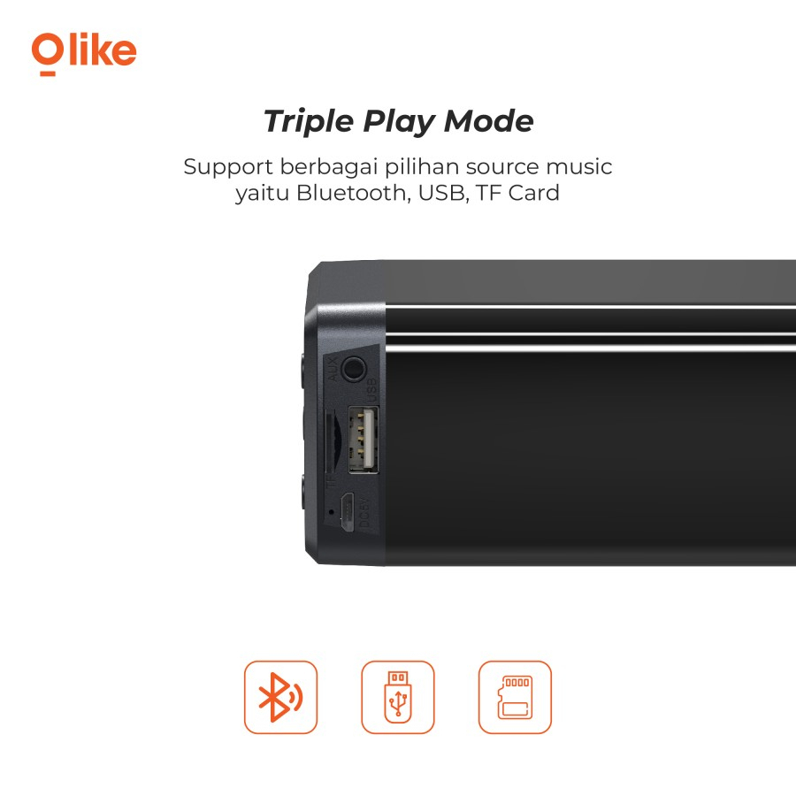 Olike S3H Bluetooth Speaker Mini Soundbar TWS Mode Garansi Resmi