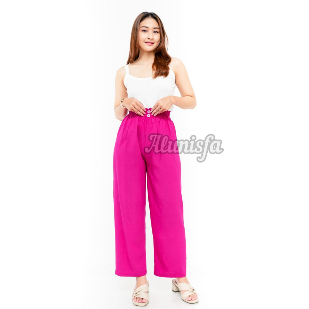 CRINKLE AIRFLOW LOOSE PANTS VARIASI KANCING/KULOT CRINKLE AIRFLOW HIGHWAIST