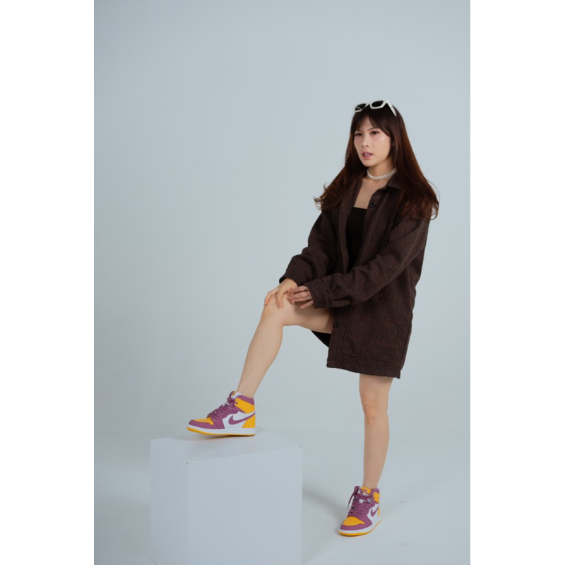 Chocolate wol/jaket wol/jaket tebal/jaket musim dingin