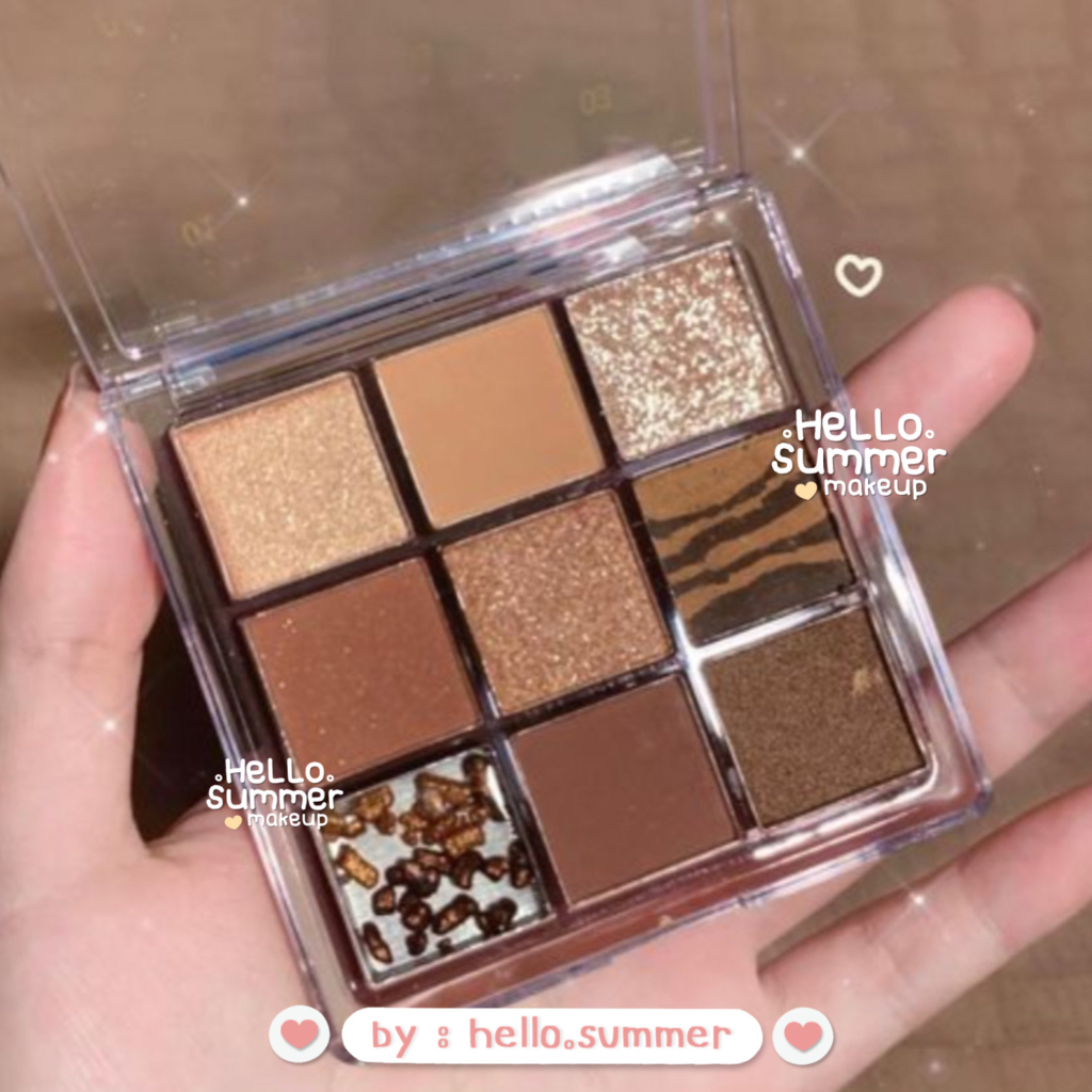 EYESHADOW [FREE BRUSH!] Dikalu Coco Venus 9 Shades Colors Eye Shadow Palette Pigmented Korean Makeup