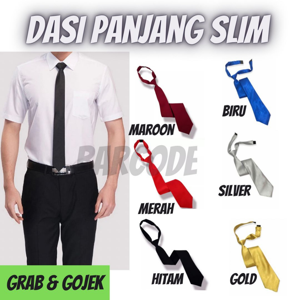 BC | DASI PANJANG SLIM INSTANT | DASI PANJANG BAHAN SATIN