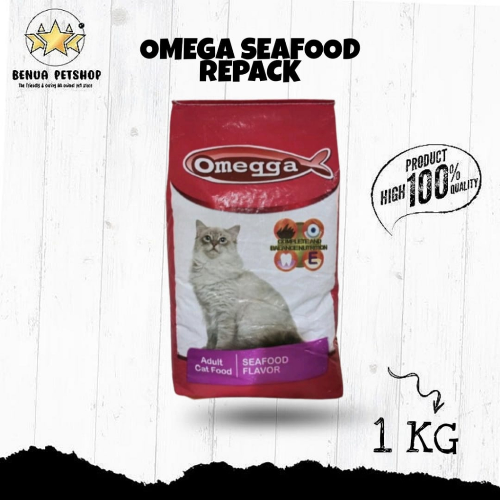 MAKANAN KUCING OMEGGA RASA TUNA DAN SEAFOOD 1KG - REPACK