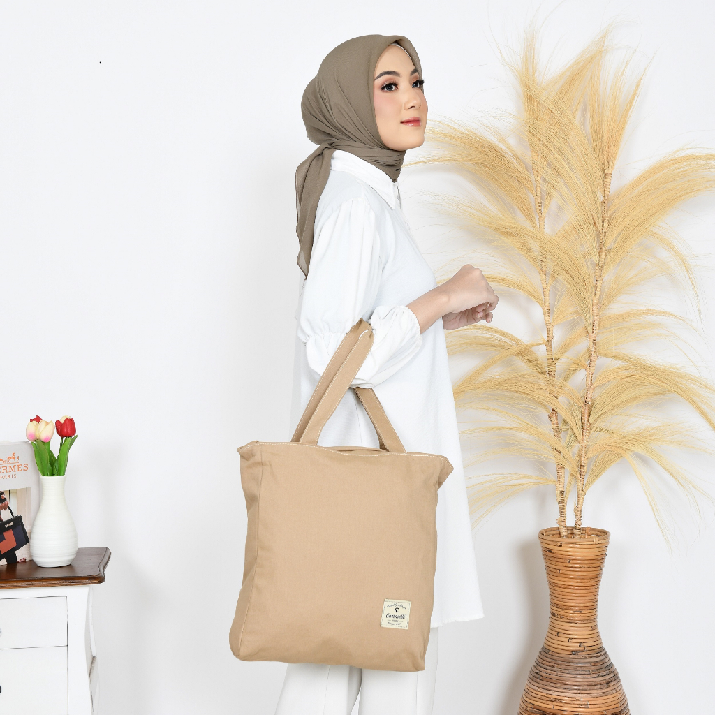 TOTEBAG WANITA RESLETING /TAS TOTE NUDIE BAG KANVAS BESAR SHOPPING/KULIAH/SEMINAR BISA CUSTOM SABLON