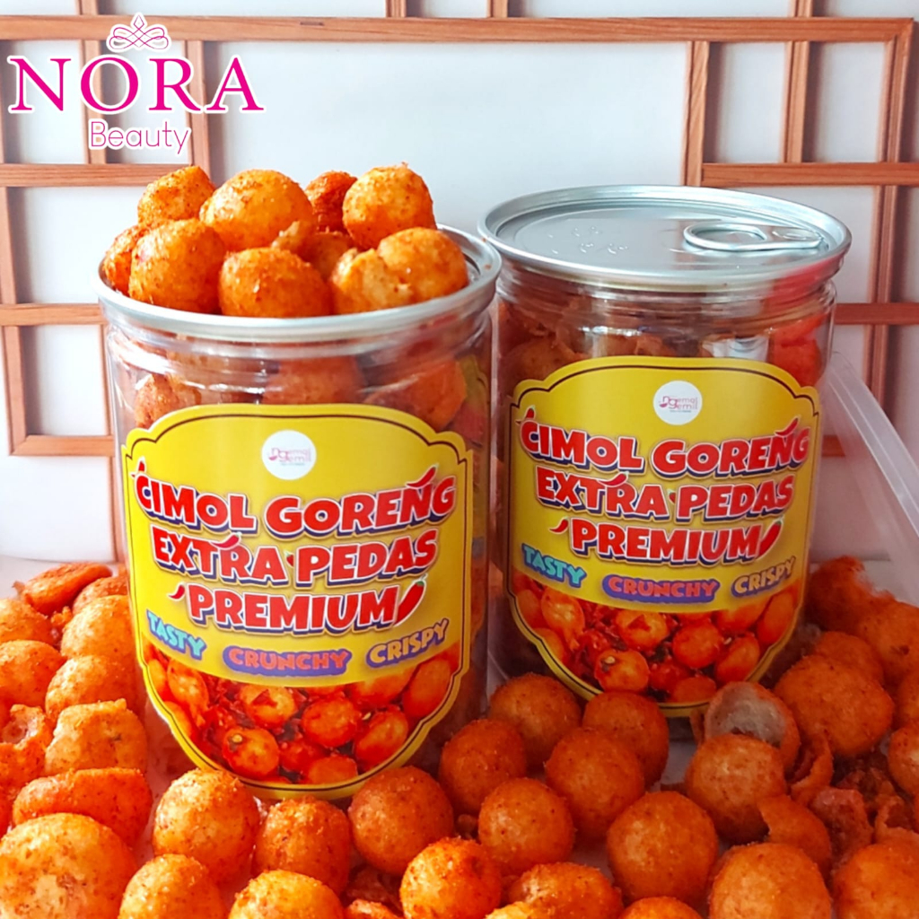 

Cemilan Cimol goreng Extra Pedas / Kerupuk Pilus Kemasan CAN Premium //murah