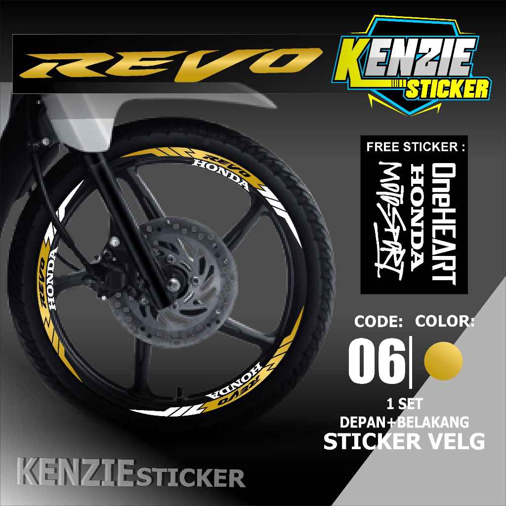 Aksesoris Stiker Cutting Sticker List Velg Motor Honda REVO 110 Lis Pelek Velk Variasi Set Depan Bel