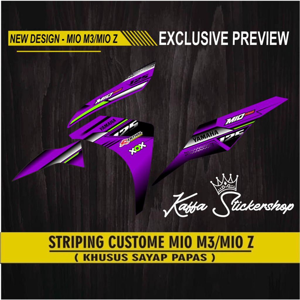 STRIPING MIO i125/ MIO M3/ MIO Z/ STIKER MIO M3/STICKER MIOi125/ STICKER/ VARIASI STICKER LIST UNGU