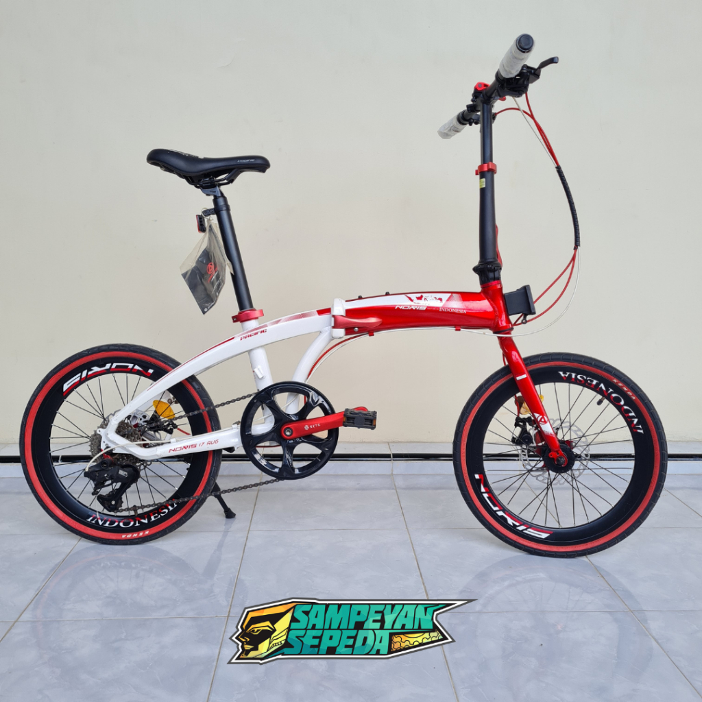 Sepeda Lipat Folding 16 Inch 20 Inch Pacific Noris 17 Agustus Merah-Putih