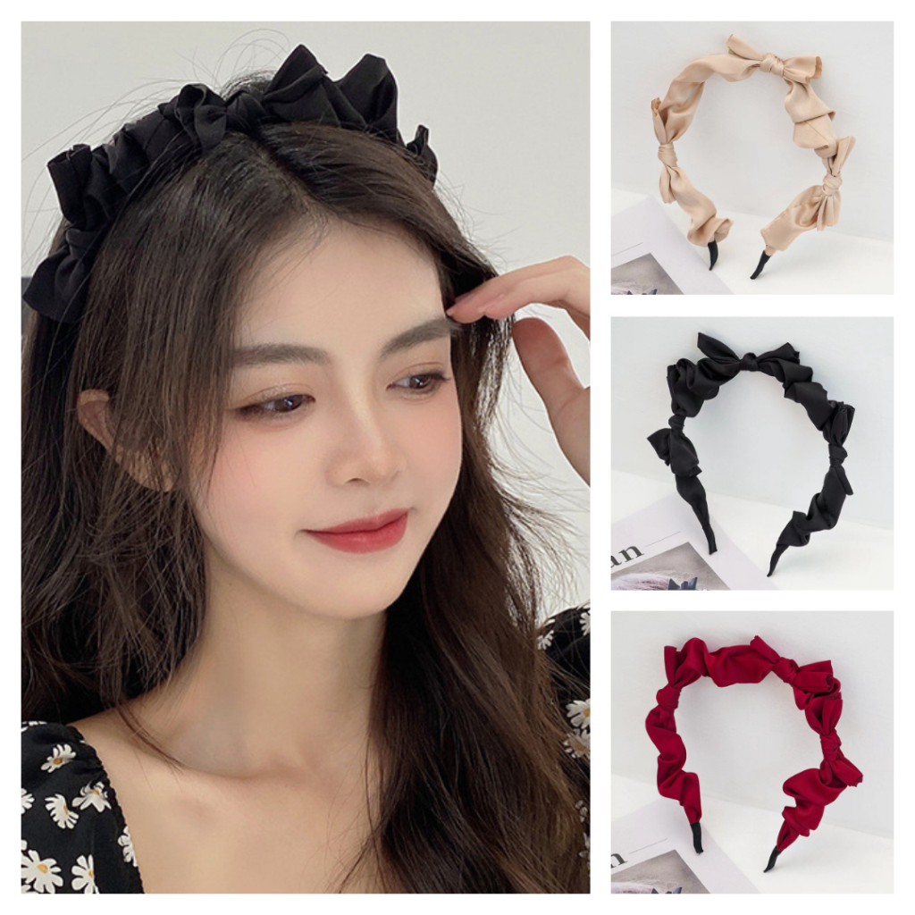 BV.ID BD1157 Bando Simpul Pita Satin Bandana Wanita Gaya Korea Aksesoris Wanita Korean Import