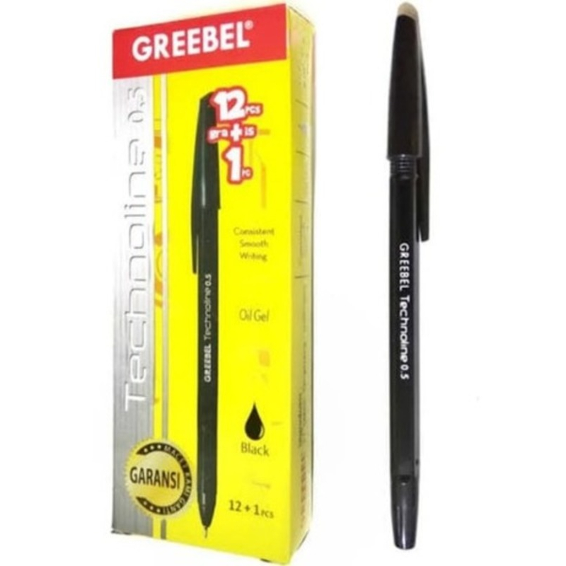 

GREEBEL Pen Pulpen Bolpoint BALLPEN TECHNOLINE 0,5 BLACk/1 pcs/buah