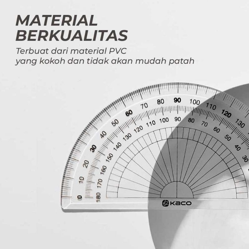KACO Right Choice Set Penggaris Ruler Set 4 Pcs - K1427 Busur Segitiga Lingkaran Garisan