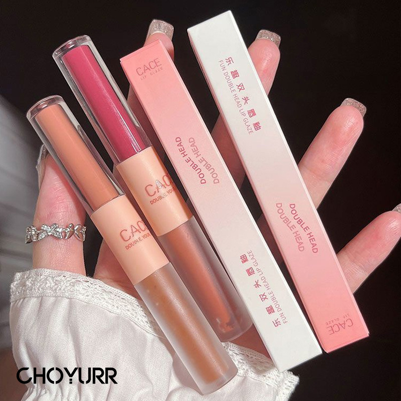 【COD】CACE 2 in 1 Matte + Glossy  Lipstick Lip Mud Lip Cream Lip Gloss Dua Sisi Matte Lipstick Glossy Tahan Lama-CH