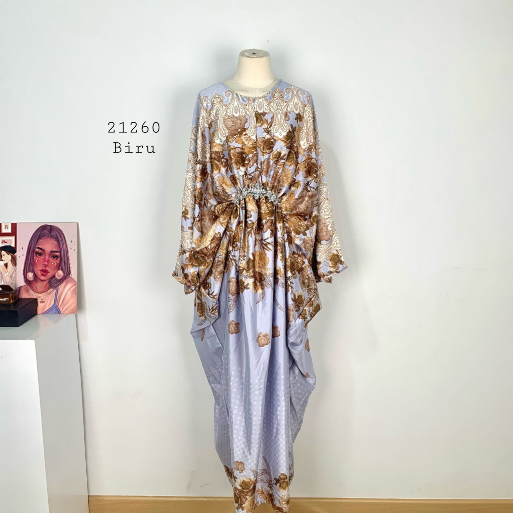 Long KAftan Dress I Dress Kaftan Modern I Kaftan Motif Bunga I Kaftan Bunga