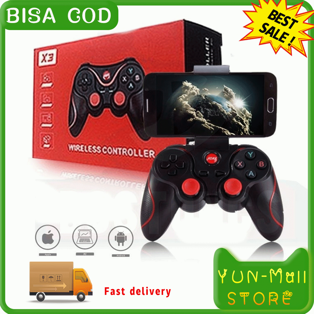 (BISA COD ) YUN Mall X3 Gamepad Bluetooth Smartphone Holder Wireless Joystick PC Gamesir F1