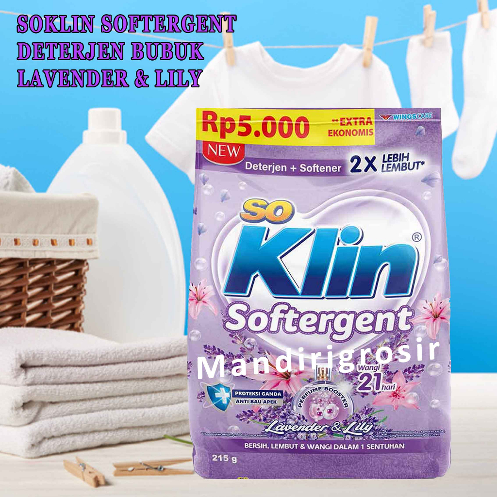 Deterjen Bubuk* So Klin Softergent* Lavender &amp; Lily* 215gr