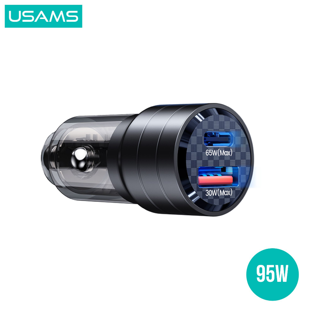 USAMS C36 Car Charger Mini 95W A+C Transparent Aluminum Alloy