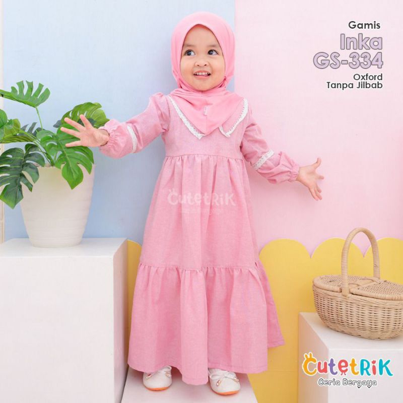 cutetrik gamis anak inka tanpa hijab