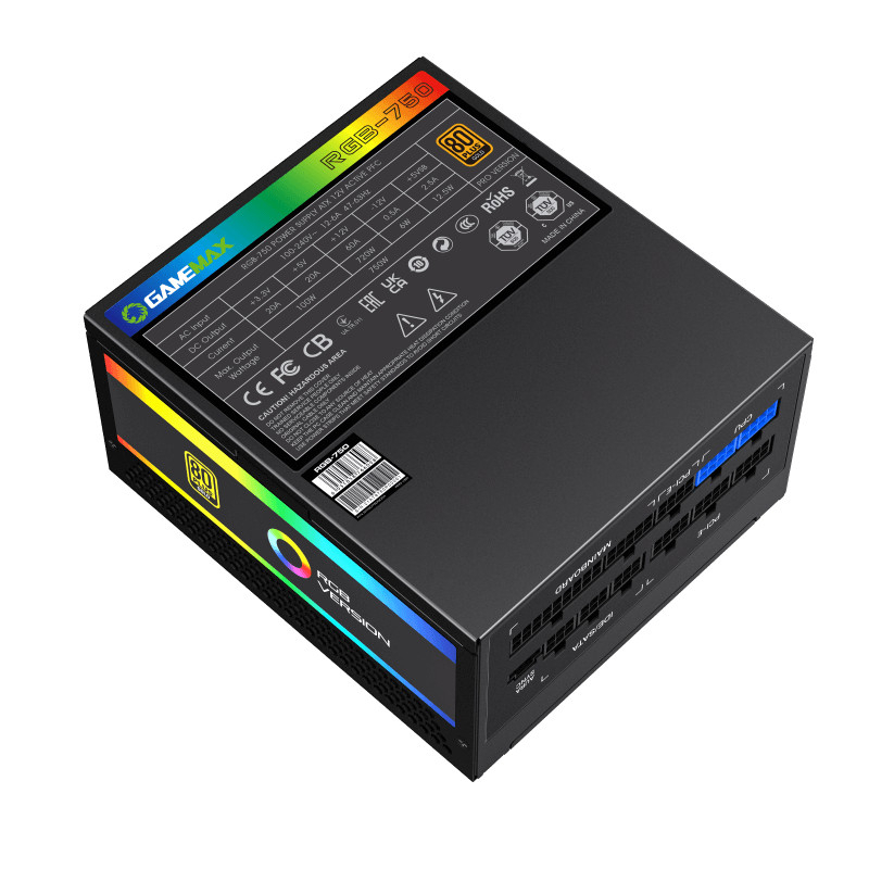 Gamemax PSU 750W Pro 80+ Gold Fully Modular RGB