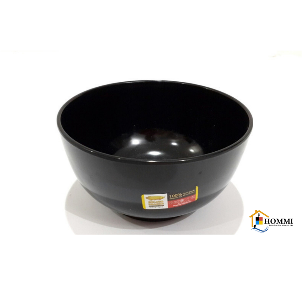 Mangkok Melamin Hitam 7 inch Golden Dragon W0807