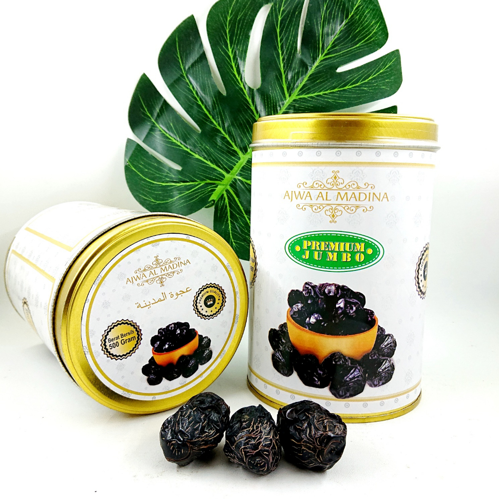 

Kurma Ajwa JUMBO Kaleng 500 Gram | Ajwa Premium Al Madina