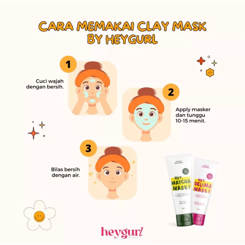 [READY STOCK&amp;FREE GIFT] CLAY MASK BY HEY.GURL // HEY DELIMA MASK // HEY MATCHA MASK // MASKER WAJAH HEYGURL