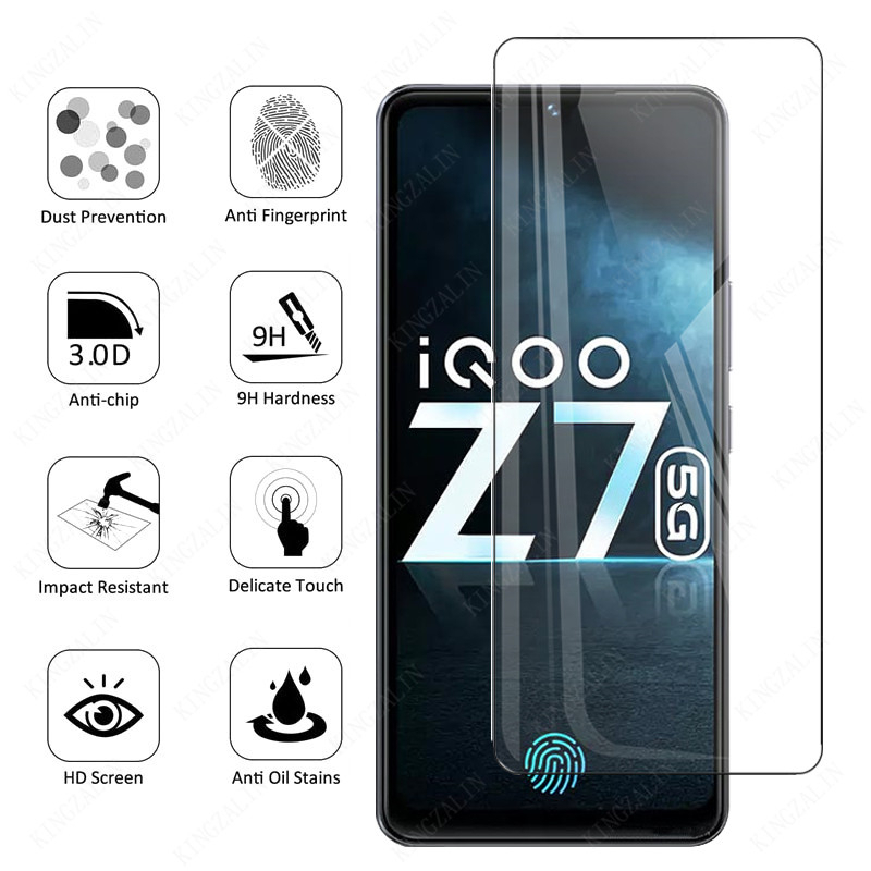 Tempered Glass Bening Tanpa List Hitam Vivo iQOO Z7 Screen Protector / Pelindung Layar / Antigores / Anti Gores Kaca Full Cover / Tidak Ada List Hitam Ori 5g