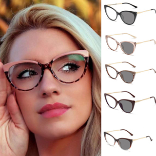 GO!KC1047 Kacamata Photochromic Kaca mata Anti Radiasi Cat Eye Retro Bingkai Plastik Fashion Anti UV Leopard