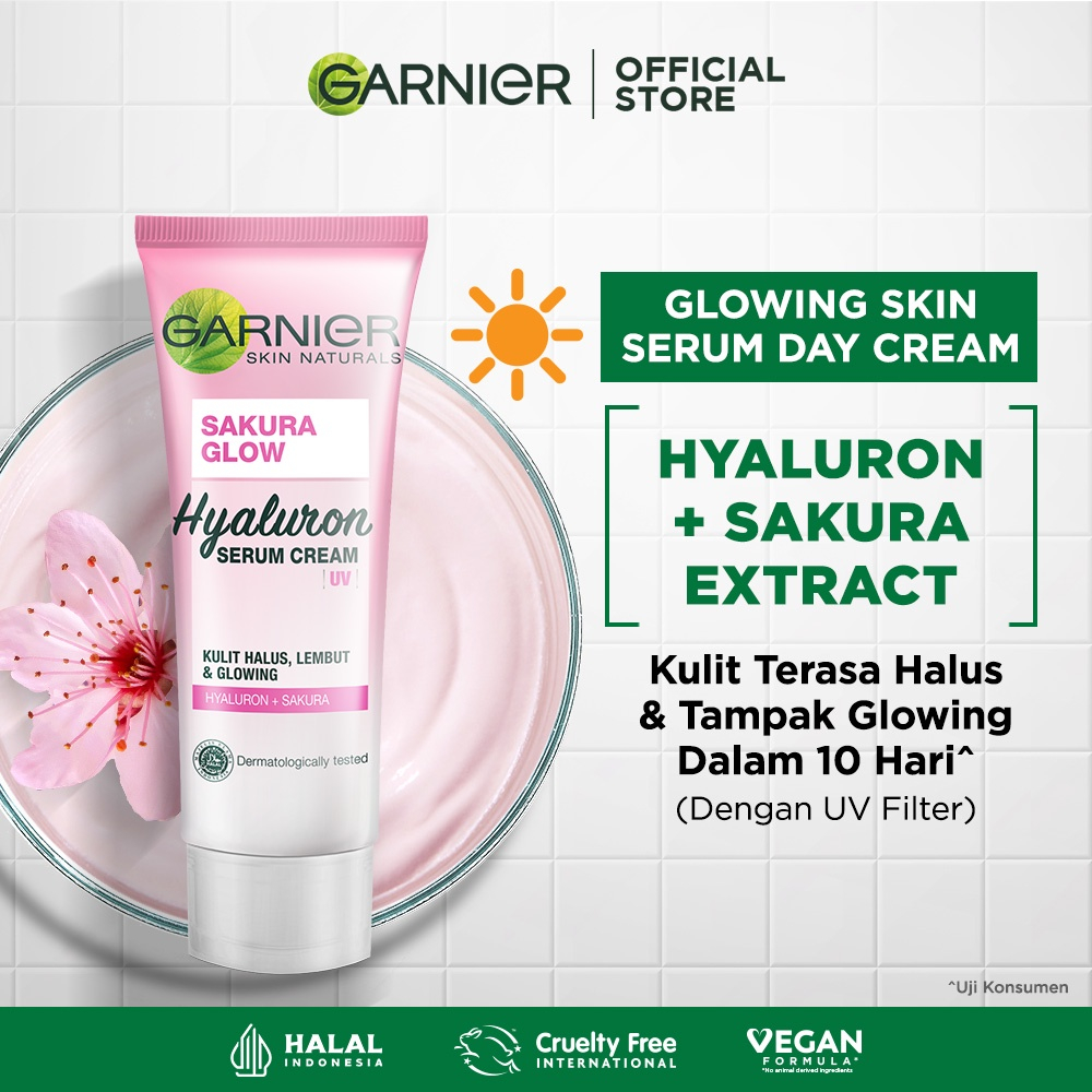 Garnier Sakura Glow hyaluron Serum Cream UV