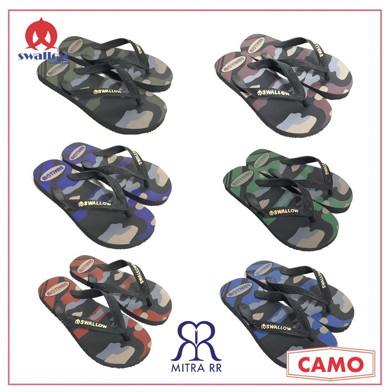 NEW Sandal SWALLOW CAMO | Sendal Jepit Motif Military Original | Swallow Indonesia