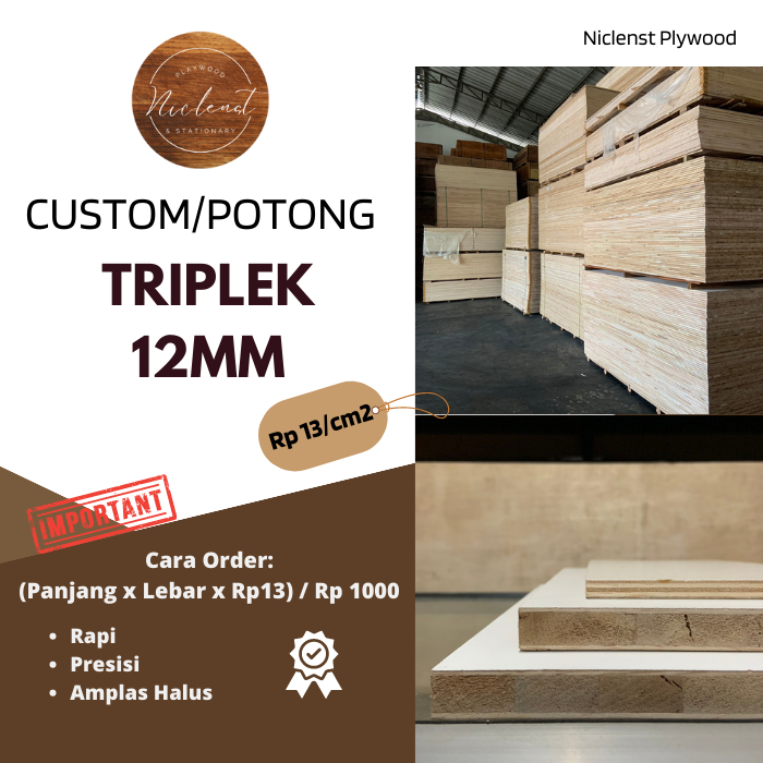 triplek 12mm Custom/multiplek 12mm Custom Ukuran