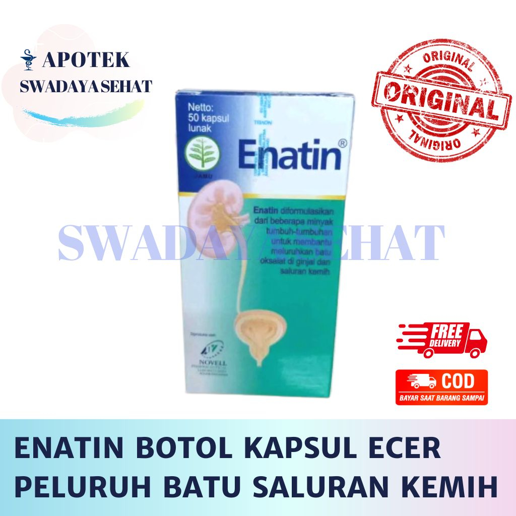 ENATIN KAPSUL Botol Per Strip Ecer 50 Kapsul Lunak - Peluruh Batu Saluran Kemih Ginjal Empedu