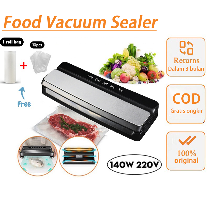 【Free Gift】Vacum Sealer Fresh Makanan Food Packing Machine /Mesin Vacuum Sealer Makanan Free 10pcs Vacuum bags