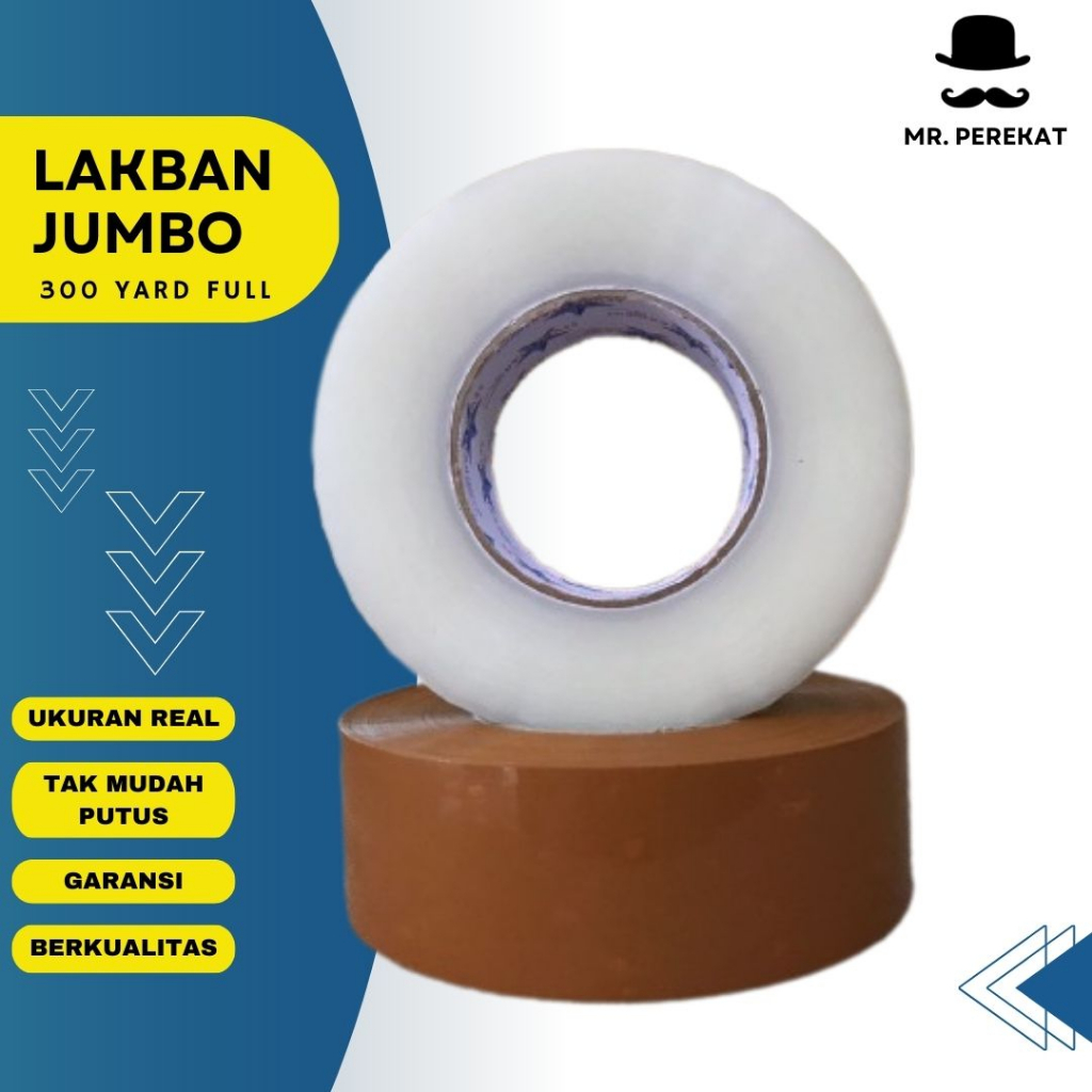 

Lakban Bening Jumbo 300YBC - Lakban Clear 300 Jumbo Ukuran Besar - Lakban Clear Bening Jumbo Tebal