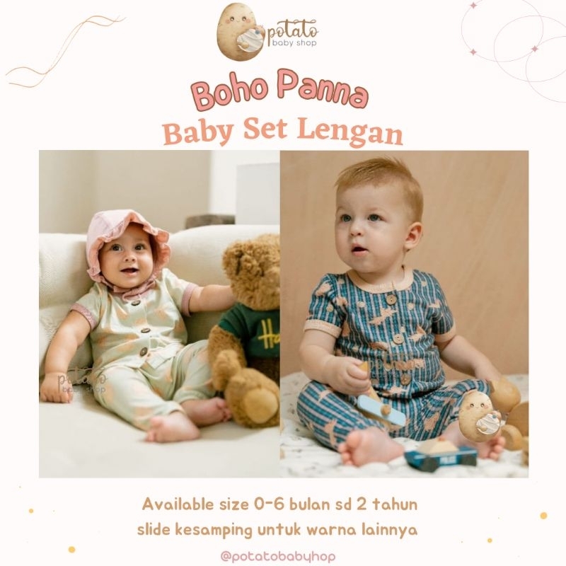 BohoPanna - Baby Set Lengan Print / Boho Panna 0-2th