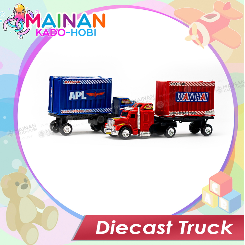 KADO ULANG TAHUN MAINAN ANAK LAKI MOBIL TRUK KONSTRUKSI DIECAST TRUCK KONTAINER