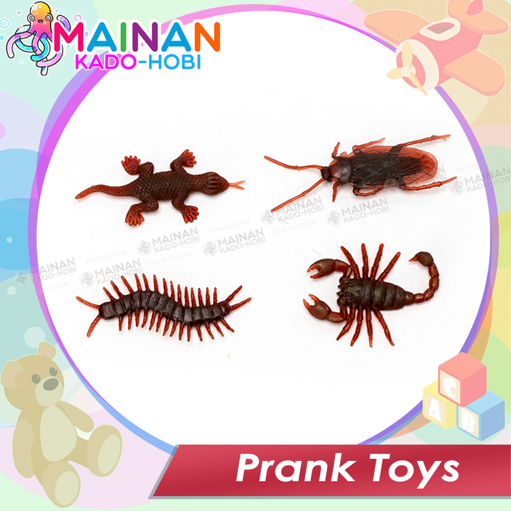 KOLEKSI MAINAN MINIATUR ANAK PRANK TOYS ANIMAL SERANGGA KARET