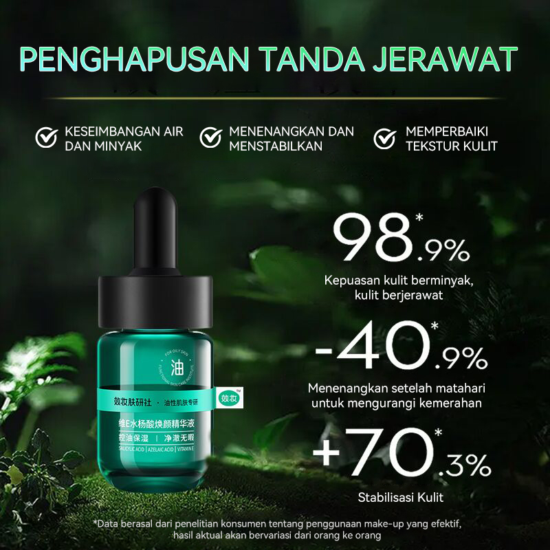 Esensi asam salisilat anti jerawat anti jerawat mencerahkan warna kulit kontrol minyak pemutih pelembab wajah cocok untuk semua jenis kulit esensi perawatan kulit 20ml