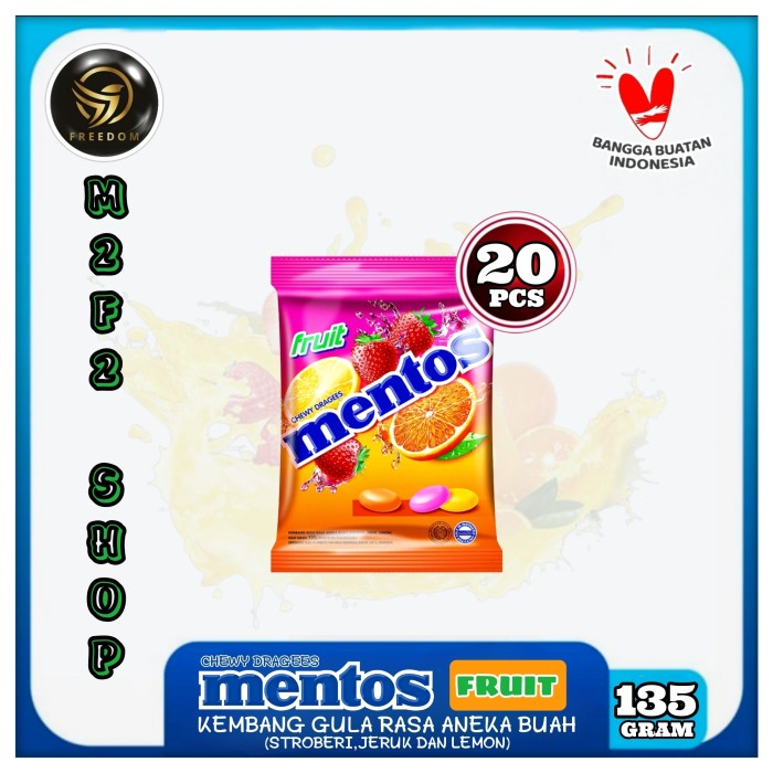 

Permen Mentos Fruit Chewy Dragees | Rasa Buah - 135 gr (Kemasan 20 Pcs)