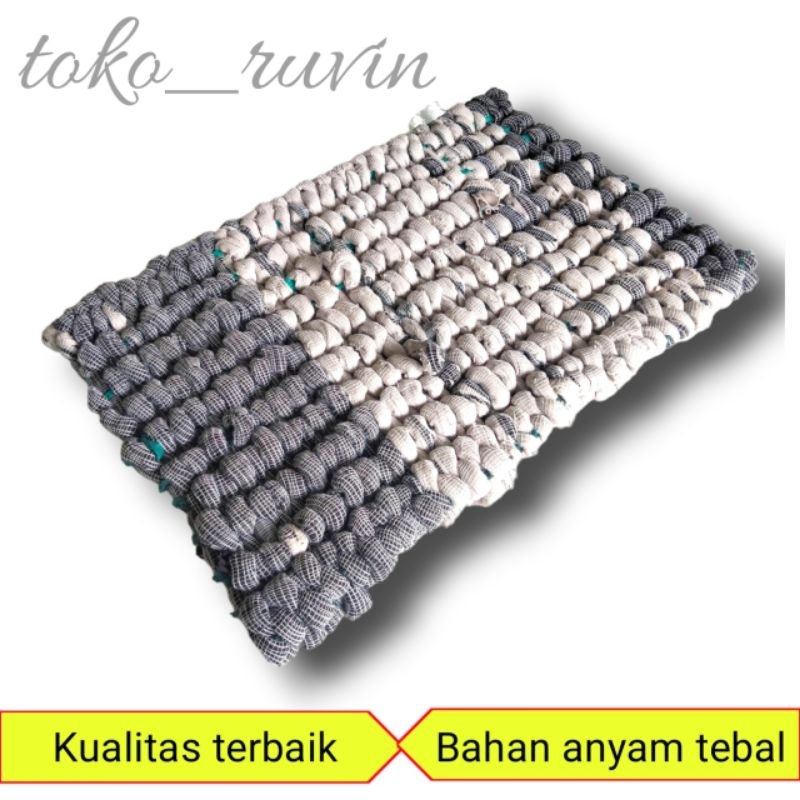 Keset mutiara tebal / keset anyam tebal / keset kaki / keset anyam mutiara