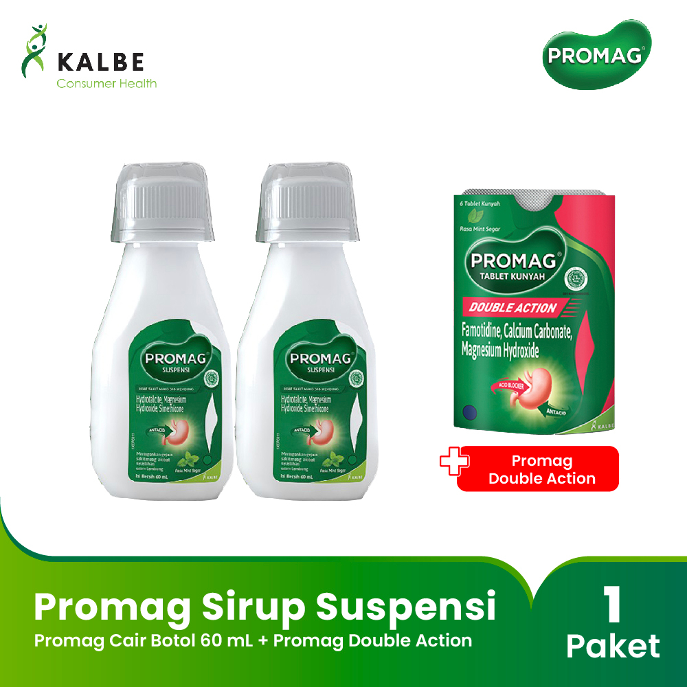 Promag Cair (Sirup Suspensi) Botol 60 ml Free Promag Double Action