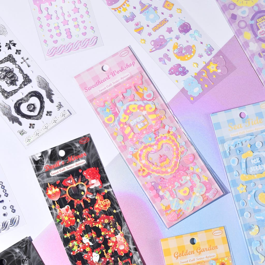 

[Selcyshine] Sticker Holo Glittery Series BY AGUGU /Sticker Laminasi Hologram / Sticker Deco Topload