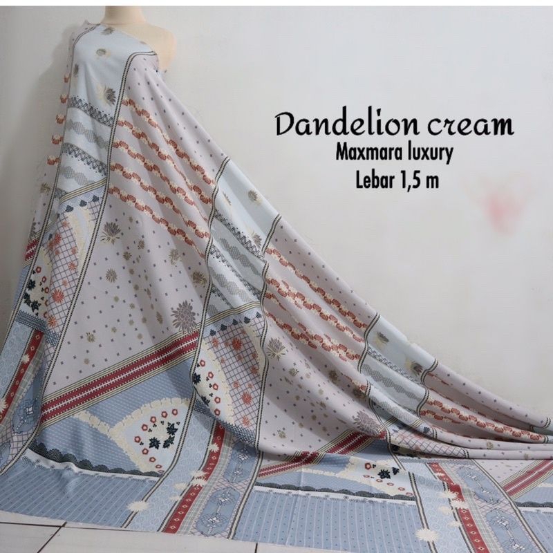 Kain Maxmara Lux motif Dandelion harga per setengah meter